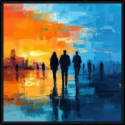 Картина Силуэты теней людей №19