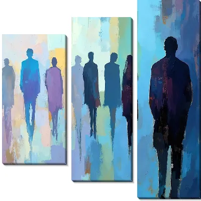 Модульная картина Силуэты теней людей №21