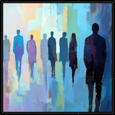Картина Силуэты теней людей №21