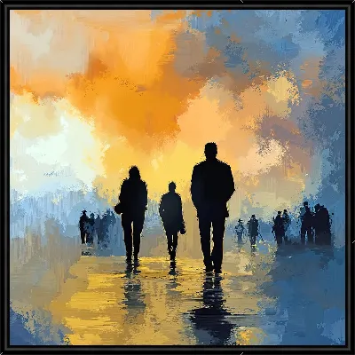 Картина Силуэты теней людей №22