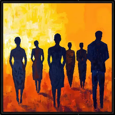 Картина Силуэты теней людей №25