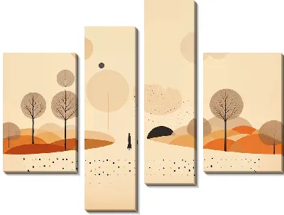 Модульная картина Силуэты теней людей №26