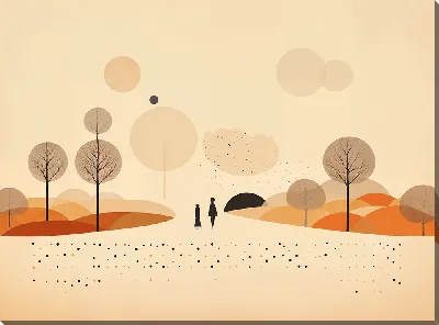 Картина маслом Силуэты теней людей №26