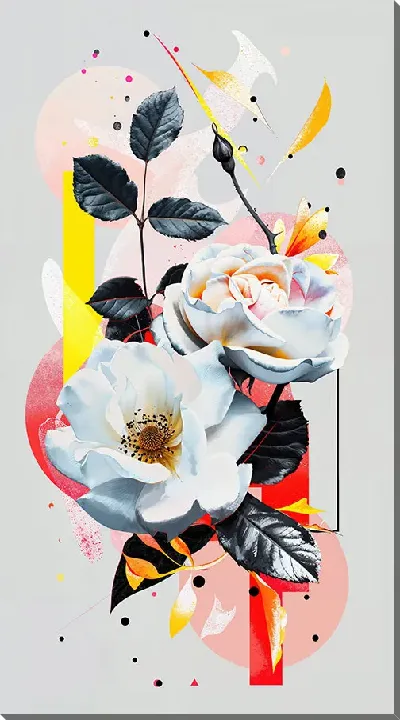 Картина маслом Белые розы №20