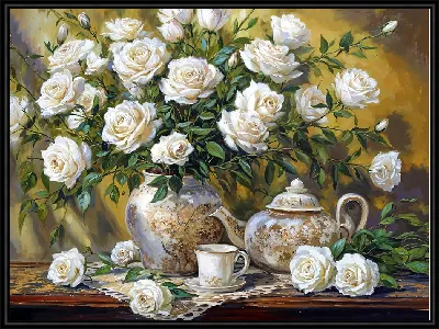 Картина Белые розы №35