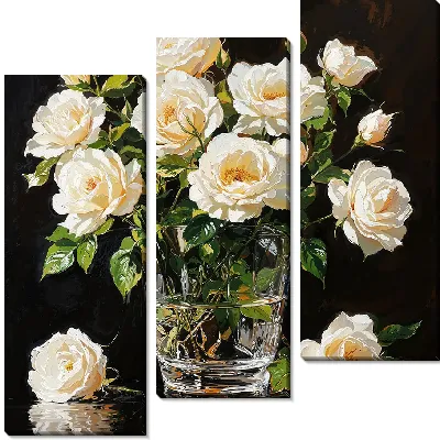 Модульная картина Белые розы №39