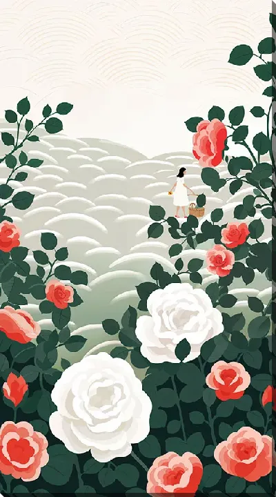 Картина маслом Белые розы №72