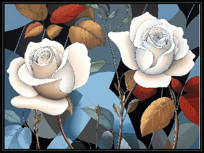 Картина Белые розы №75