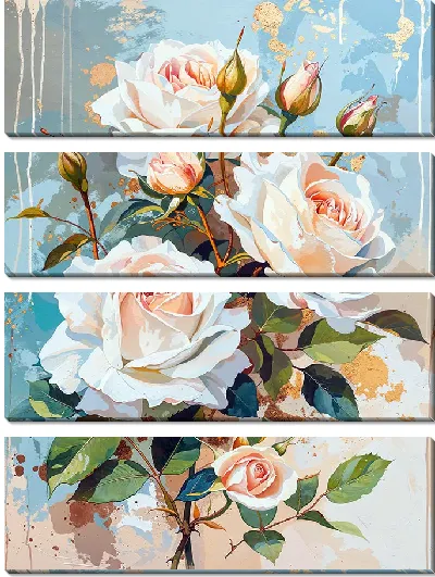 Модульная картина Белые розы №76