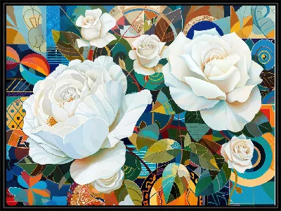 Картина Белые розы №80