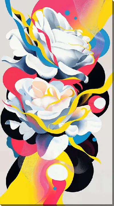 Картина маслом Белые розы №82