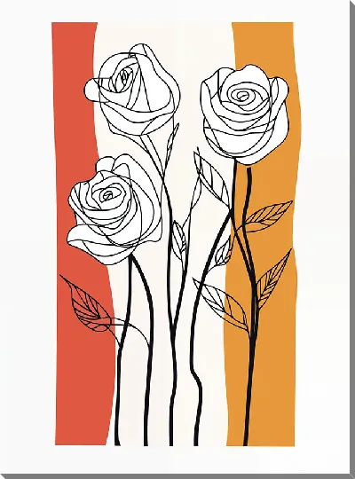 Картина маслом Белые розы №85