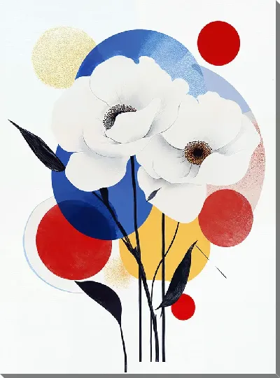 Картина маслом Белые розы №91