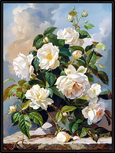 Картина Белые розы №92