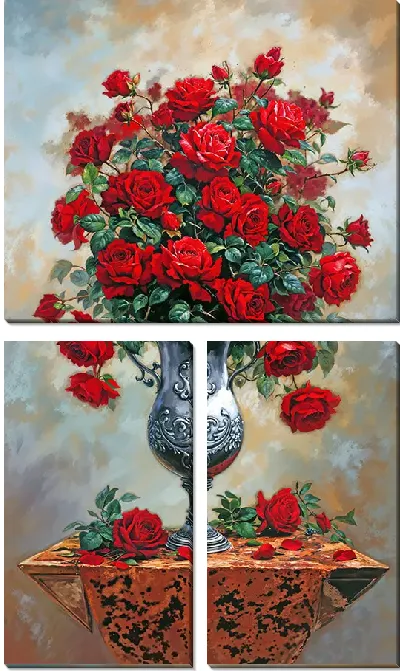Модульная картина Красные розы №10