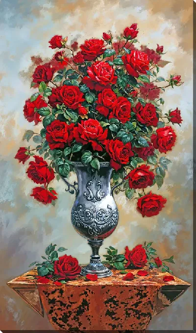 Картина маслом Красные розы №10