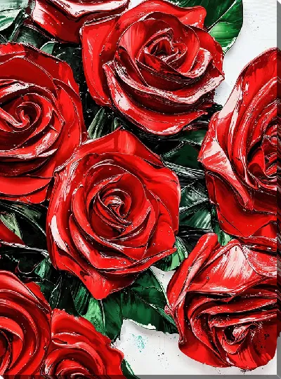 Картина маслом Красные розы №13