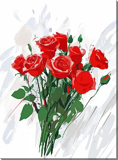 Картина маслом Красные розы №25