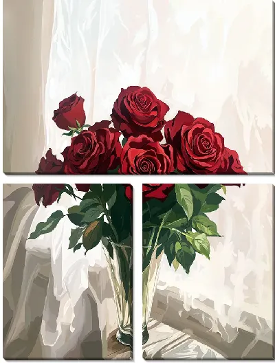 Модульная картина Красные розы №29