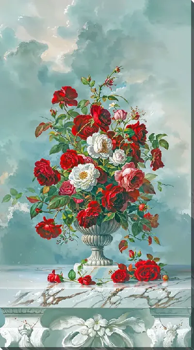 Картина маслом Красные розы №41