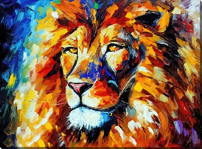 Лев в стиле импрессионизма №2
