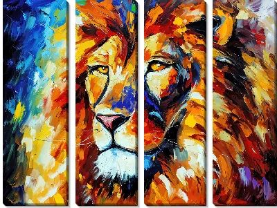 Лев в стиле импрессионизма №2