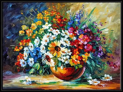 Букет цветов в стиле импрессионизма