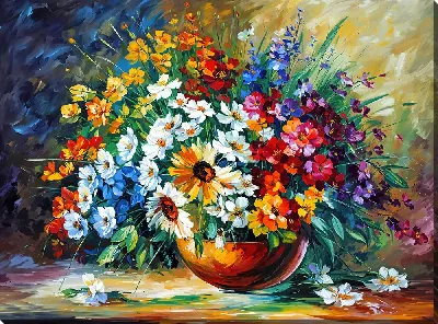 Букет цветов в стиле импрессионизма