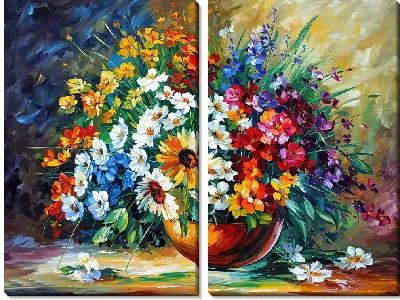 Букет цветов в стиле импрессионизма