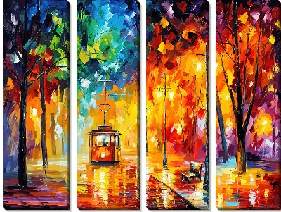 Картина Трамвай в стиле импрессионизма №3