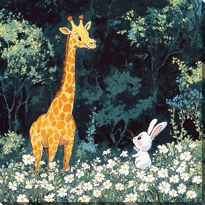 Картина маслом Веселые животные №3