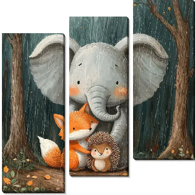 Модульная картина Веселые животные №6
