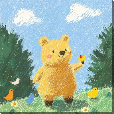 Картина маслом Веселые животные №12