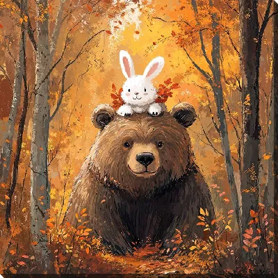 Картина маслом Веселые животные №13