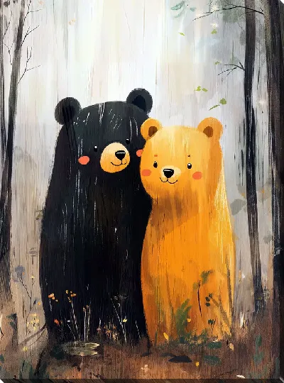 Картина маслом Веселые животные №26