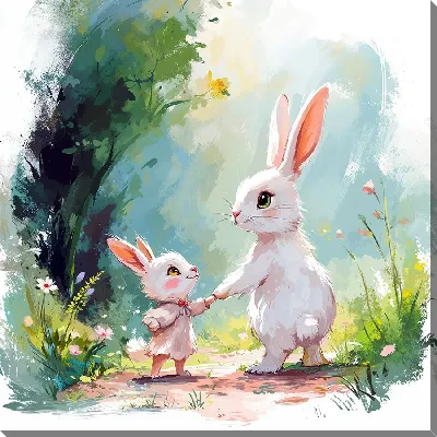 Картина маслом Веселые животные №34