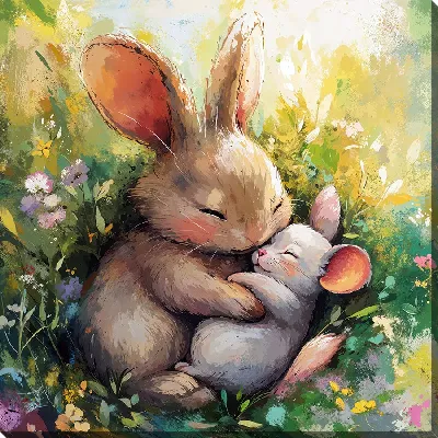 Картина маслом Веселые животные №35