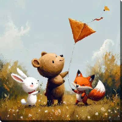 Картина маслом Веселые животные №36