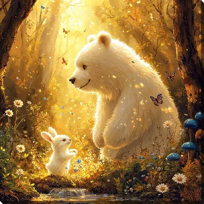 Картина маслом Веселые животные №38