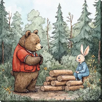 Картина маслом Веселые животные №39