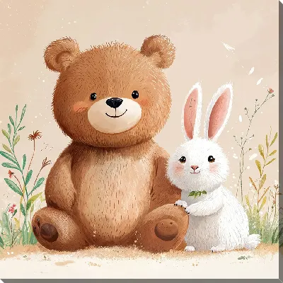 Картина маслом Веселые животные №49