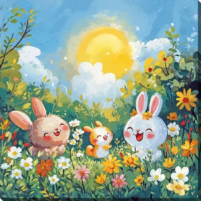 Картина маслом Веселые животные №53