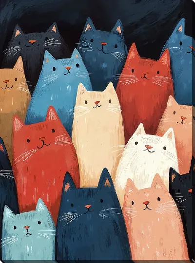 Картина маслом Весёлые котики №3