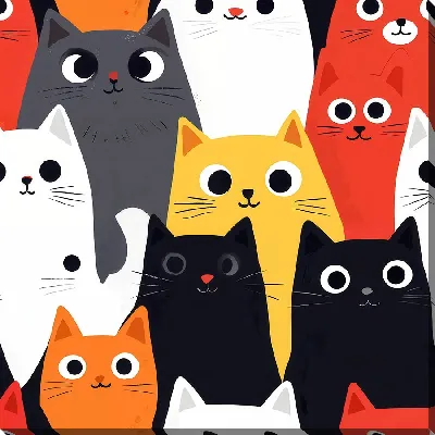 Картина маслом Весёлые котики №6