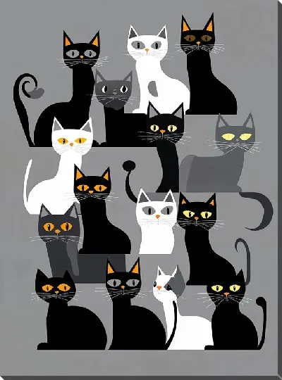 Картина маслом Весёлые котики №7