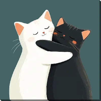 Картина маслом Весёлые котики №10