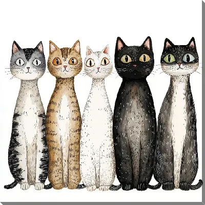 Картина маслом Весёлые котики №11