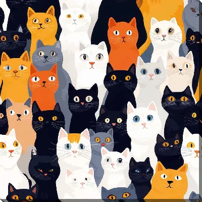 Картина маслом Весёлые котики №12