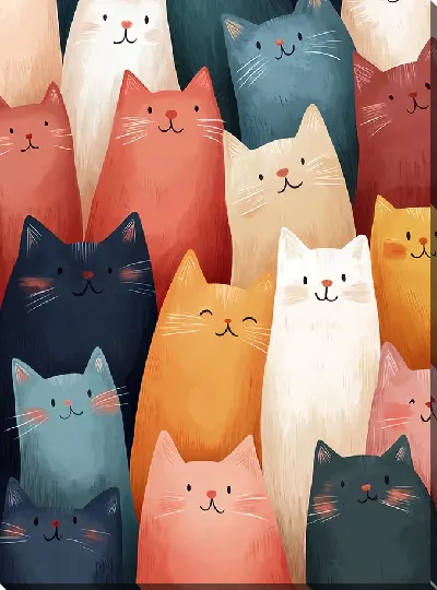 Картина маслом Весёлые котики №17