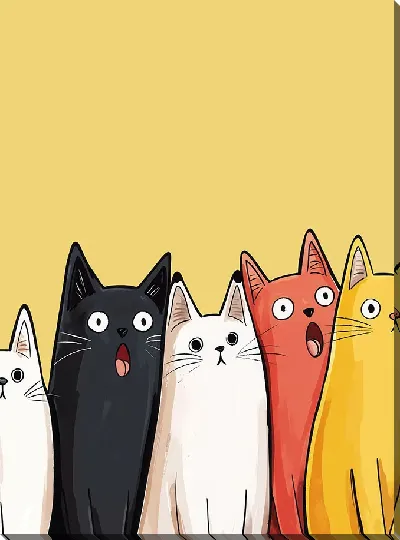 Картина маслом Весёлые котики №19
